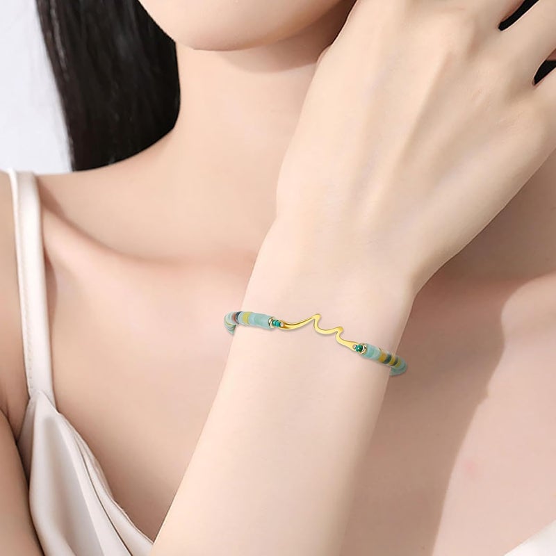 Sereney Birthday Gifts for Women, Wave Bracelet as 13th 16th 18th 21st 40th 50th 60th Birthday Gifts for Girls, Adjustable Natural Stone Bracelet as Valentines Day Gifts for Teen Girls Gifts Idea - Image 5